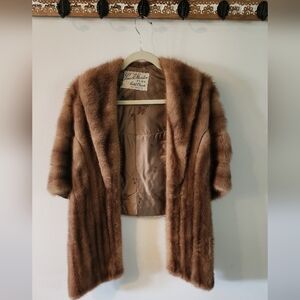 Vintage Genuine Mink Fur Shawl Shoulder Wrap Womens Louis H. Mursten Furs